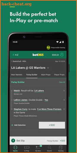 bet365 Sportsbook screenshot