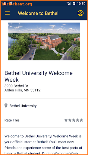 Bethel University screenshot