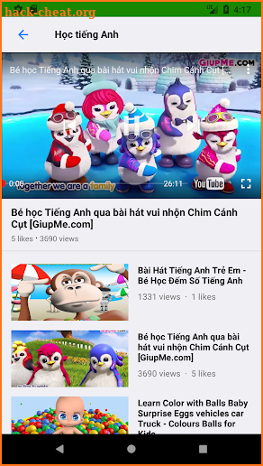 BeTV - videos cho bé, bé học tiếng anh. screenshot