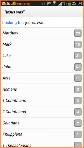 Bible & Strongs Concordance screenshot