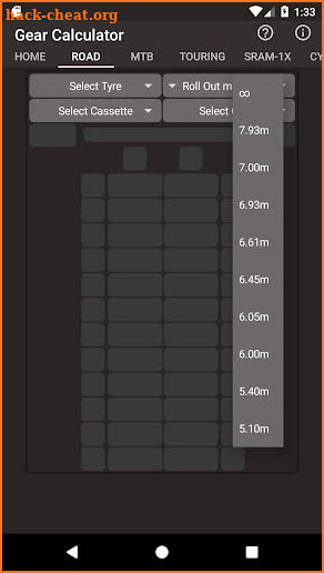Bicycle Gear Calculator screenshot