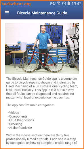 Bicycle Maintenance Guide for Android screenshot