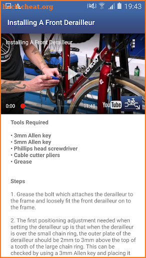 Bicycle Maintenance Guide for Android screenshot