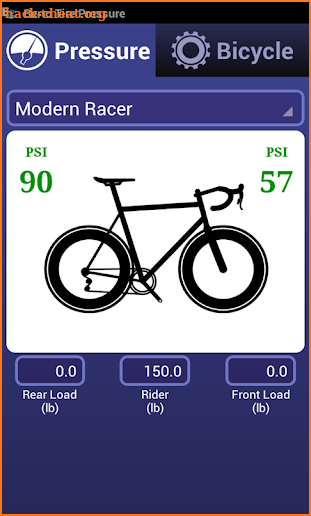 Bicycle Tire Pressure Calc screenshot