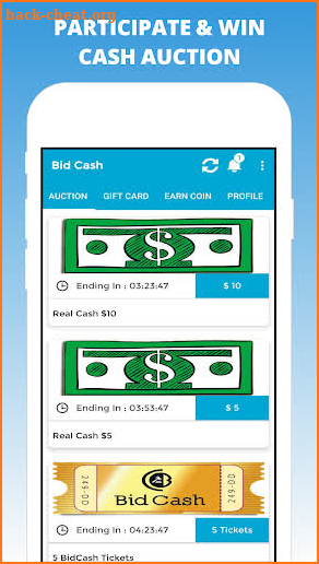 Bid Cash - Win Gift Cards & Cash Reward screenshot