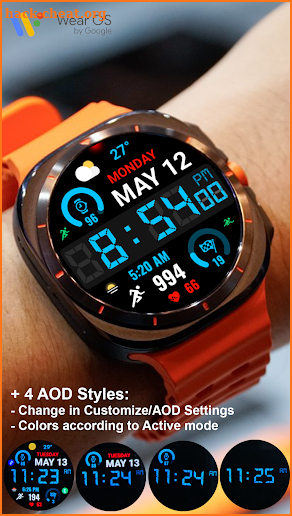 Big Bold Digital WearOS NTV584 screenshot
