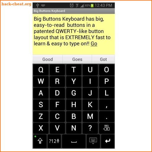 Big Buttons Keyboard Demo screenshot