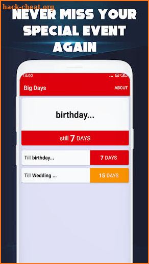 Big Days - Events Countdown screenshot