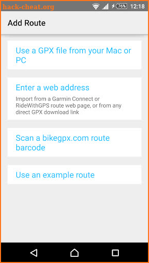 BikeGPX - Free cycle navigator screenshot