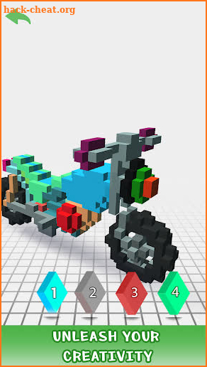 Bikes 3D Color by Number - Voxel Vehicles Coloring screenshot