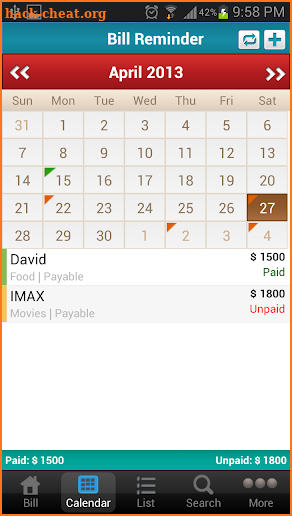 Bill Reminder Expense Tracker screenshot