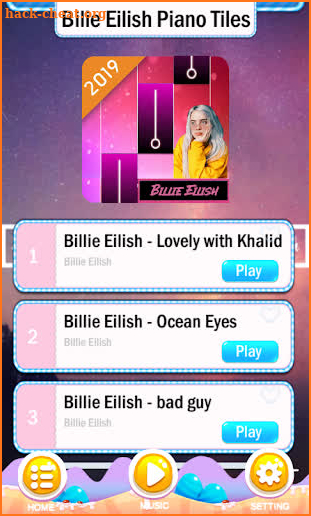 Billie Eilish Piano tiles 2019 screenshot