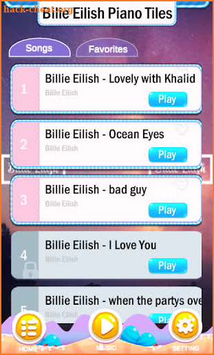 Billie Eilish Piano tiles 2019 screenshot