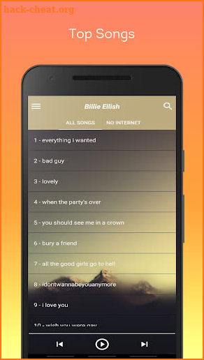 Billie Eilish Songs 2020 Without internet screenshot