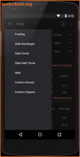 Binder - Concrete Calculator screenshot
