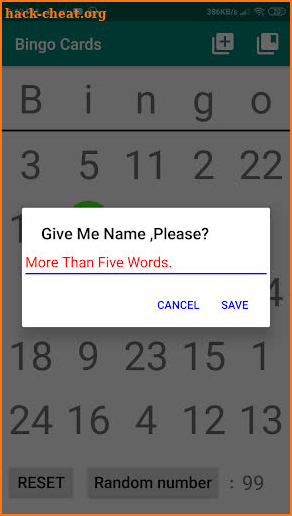 Bingo Card screenshot