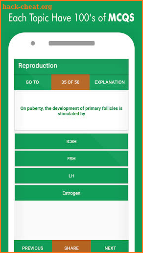 Biology MCQs with Answers and Explanations screenshot