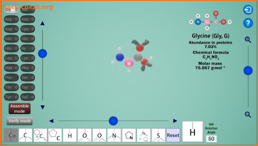 Biomolecules 3D: Amino acids screenshot