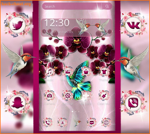 Bird and Flower Theme screenshot