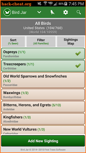 Bird Jar: Birding Checklist screenshot