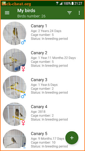 Birds Manager screenshot