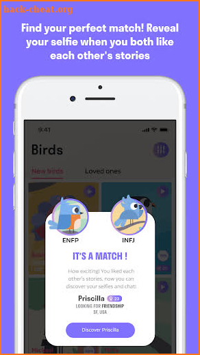 Birdy, Personality Matching screenshot