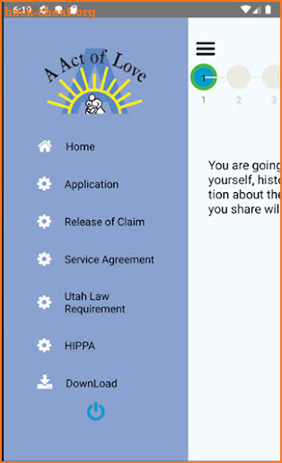 Birth Parent Application Packet screenshot