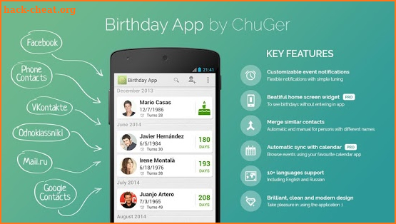 Birthday App screenshot