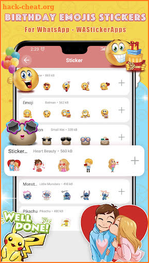 Birthday Emojis Stickers For WhatsApp screenshot