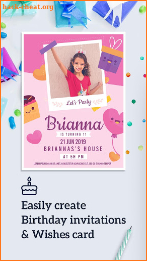 Birthday Invitation Maker : Birthday Wish Card screenshot