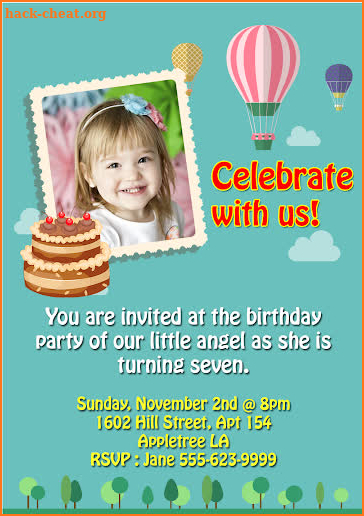 Birthday Party Invitation screenshot
