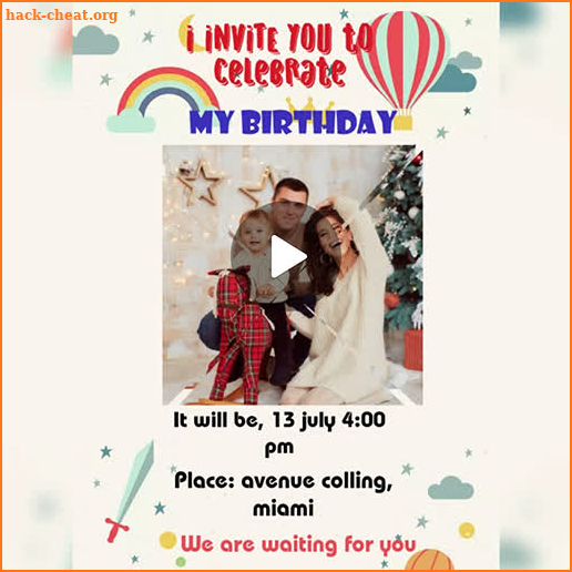 Birthday Video Invitation Maker screenshot