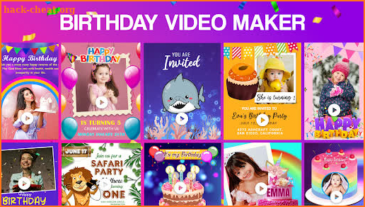 Birthday video maker with song screenshot
