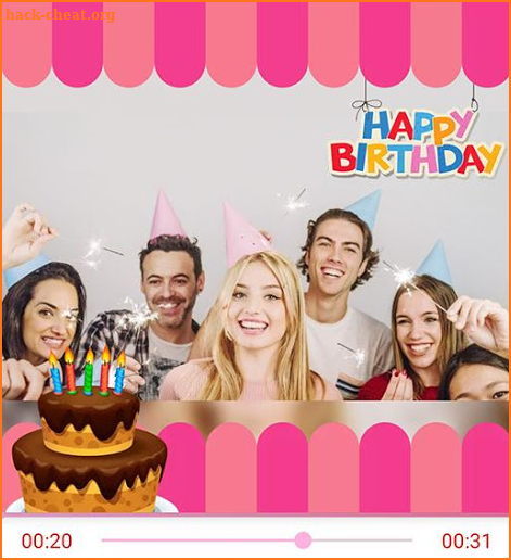 Birthday video with photos and music screenshot
