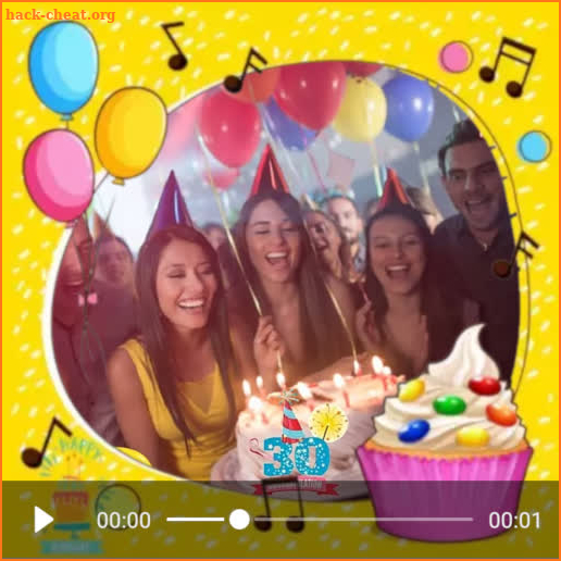 Birthday video with pictures and music screenshot