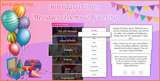 Birthday Wishes, Messages, Poems & Greetings screenshot