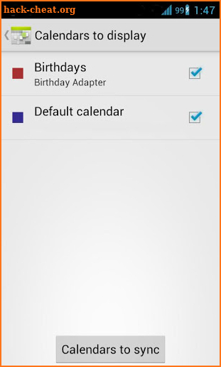 Birthdays into Calendar screenshot