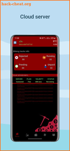 Bitcoin cloud miner screenshot