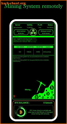 Bitcoin Cloud Miner remote screenshot