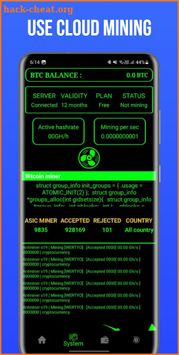 Bitcoin Miner Cloud screenshot