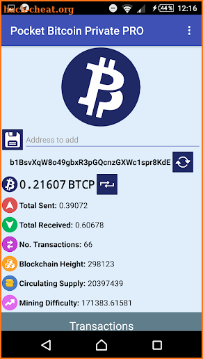 Bitcoin Private (BTCP) Pocket explorer PRO screenshot