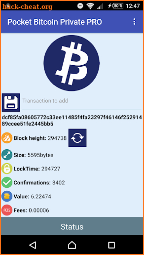 Bitcoin Private (BTCP) Pocket explorer PRO screenshot