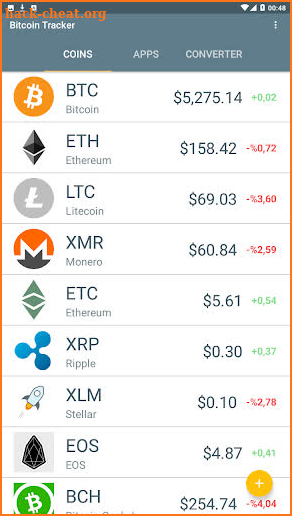 Bitcoin Tracker screenshot