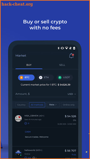 Bitpapa - Bitcoin, USDT wallet screenshot