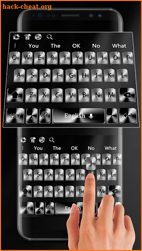 Black and white classic metal keyboard theme screenshot