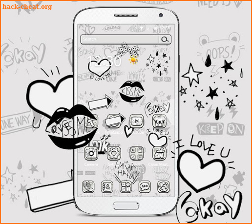 Black and white graffiti theme wallpaper screenshot