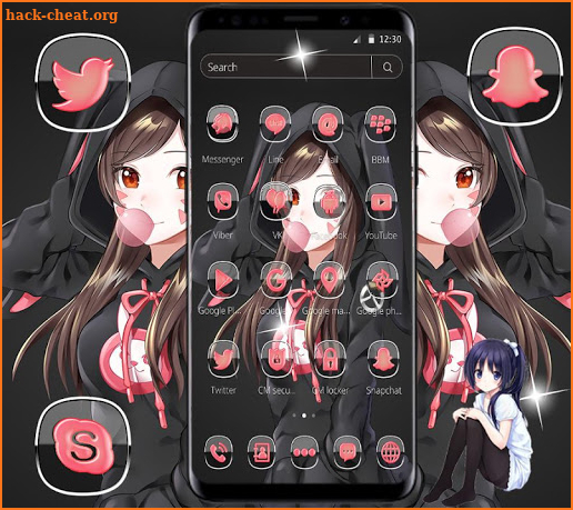 Black Anime Girly Theme screenshot