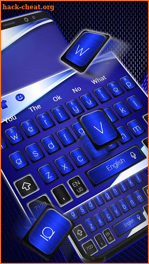 Black Blue Metal Shine Keyboard Theme screenshot