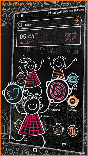 Black Board Sketch Launcher Theme screenshot
