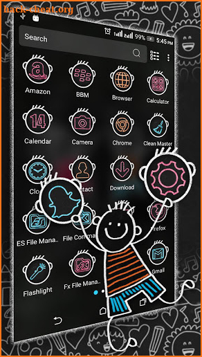 Black Board Sketch Launcher Theme screenshot